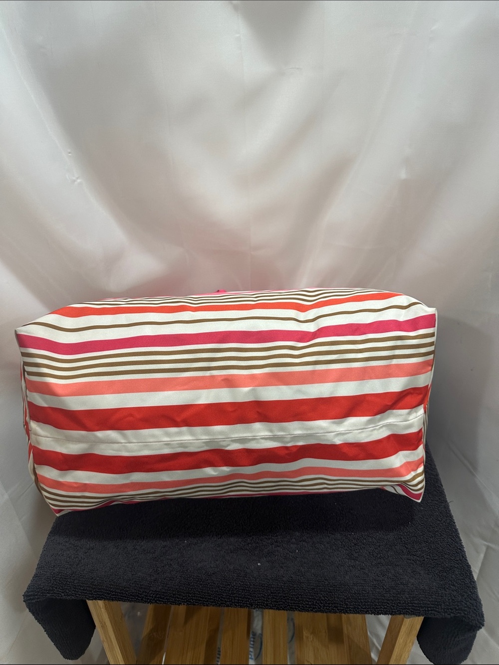 Coach Striped Pink Multi-Color Tote Bag with Pink Handles - Picture 5 of 8